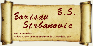 Borisav Štrbanović vizit kartica